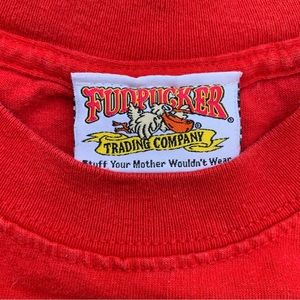 Fudpucker Trading Co. Tongue Twister Vintage Red Long Sleeve Tee 1999 Size Small